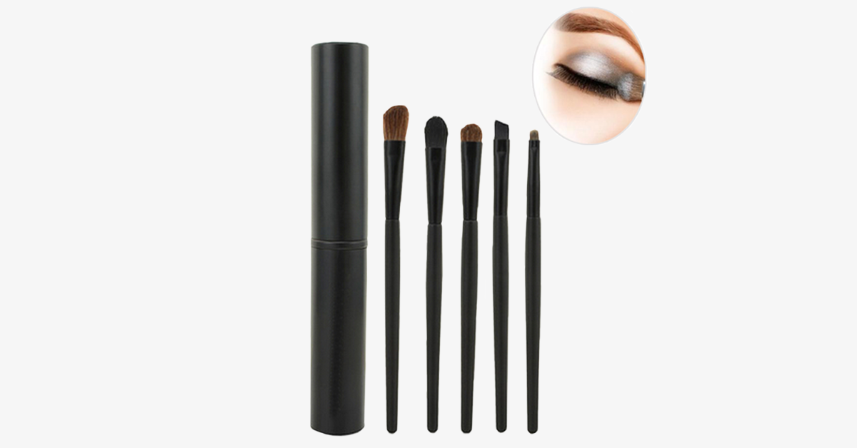 5 Piece Professional Eyeshadow Brush SetWhich Blends Eyeshadow Perfectly - Soft Bristles Gives You Professional Results!