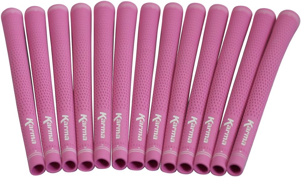 Karma 13 Piece Ladies Pink Golf Grips Pro Velvet Round Lady Size High Traction Grip Set 13 Pack