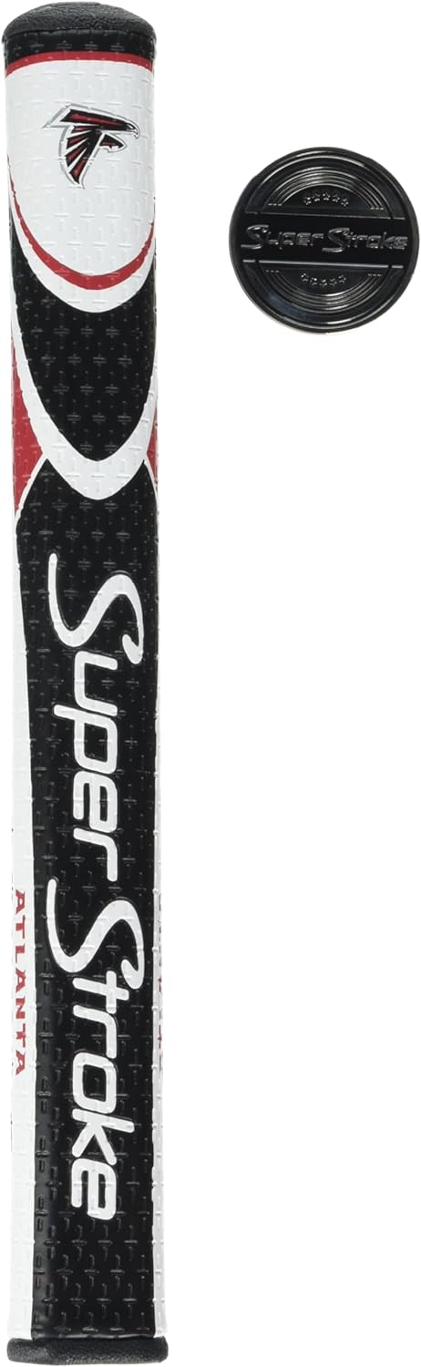 SuperStroke NFL Traxion Tour Putter Grip, Atlanta Falcons (Standard) | Improves Feedback and Tackiness | Reduces Taper to Minimize Grip Pressure | Polyurethane Outer Layer