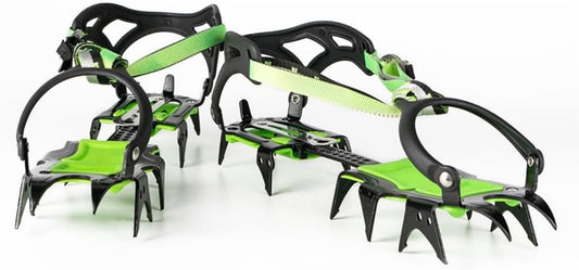 BRS-S1 Pair of 14 Tooth Outdoor Unisex Crampons Ski Ice Glacier Cleats Traction Device for Walking Hiking Mountaineering Trekking