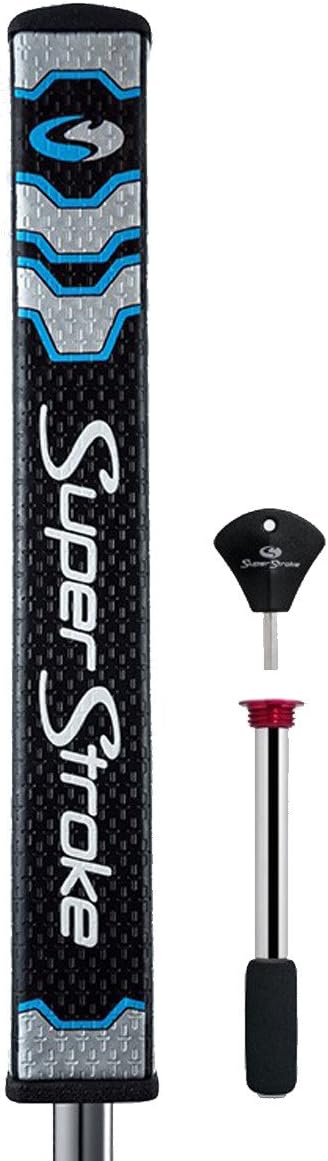 SuperStroke CounterCore™ Flatso™ Golf Putter Grip, Black/Blue| Consistent and Reliable Putting Stroke