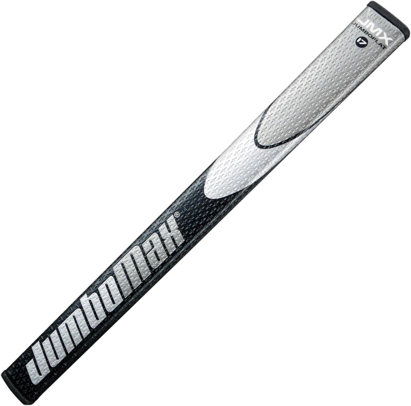 JumboMax Putter Grips JumboFlat 17 Golf Putter Grip, Oversize ArmLock Grip Profile, Black/Silver