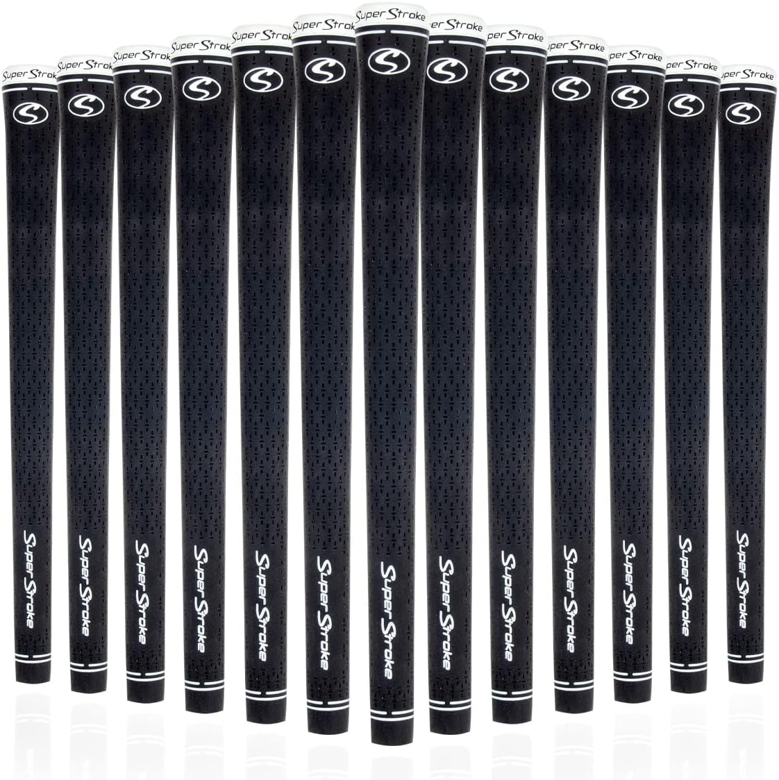SuperStroke S-Tech Rubber Golf Club Grip, 13 Pack Bundle | Ultimate Feedback and Control | Non-Slip Performance in All Weather Conditions | Swing Faster & Square The Clubface More Naturally, Black