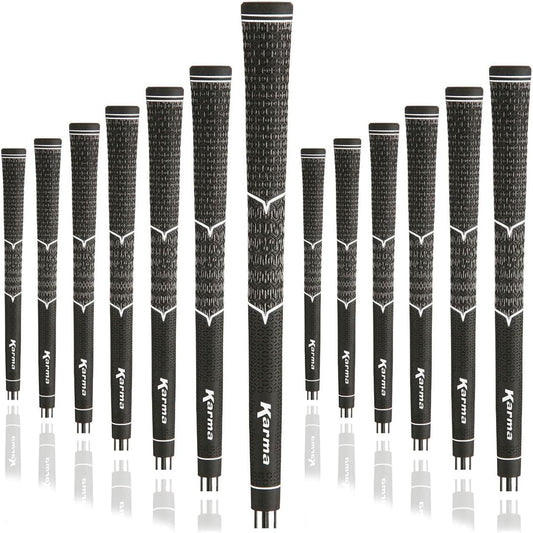 Karma V-Cord Golf Grips & Grip Kits, Men’s Standard Size Half Cord Replacement Golf Club Grips, Extra Traction, Comfort & Control