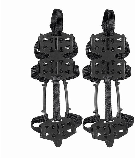 Crampons Ice Cleats Traction Snow Grips for Boots Shoes Women Men Kids Anti Slip 18 Stainless Steel Spikes Safe Protect for Hiking Fishing Walking Climbing Mountaineering