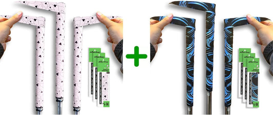 ALIEN PROS 6 Pack Lovely Hearts & Blue Waves Mix Golf Grip Wrapping Tapes - ReGrip in 1 Minute