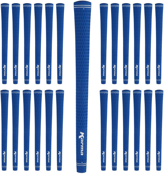 Karma Velour Golf Grips 25 Pack for Men, Women, Juniors | Undersize / Standard / Midsize / Oversize / Jumbo | 6 Colors | Bulk High-Performance Rubber Golf Club Grips