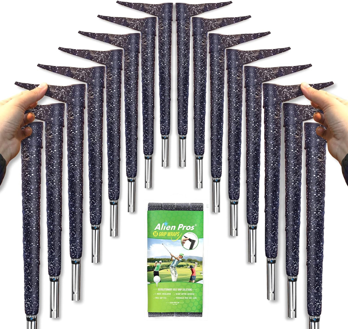 ALIEN PROS Golf Grip Wrapping Tapes - Innovative Golf Club Grip Solution - Enjoy a Fresh New Grip Feel in Less Than 1 Minute