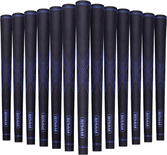 BISAM Ⅱ Golf Grips 13 Pack X-pattern, All Weather Control and High Feedback Golf Club Grips, Anti-Slip Rubber Golf Grips