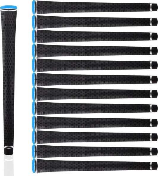 Nicunom 13 Pack Rubber Golf Grips, Standard Golf Grips Comfort Golf Club Grips, Non-Slip, High Feedback and Traction