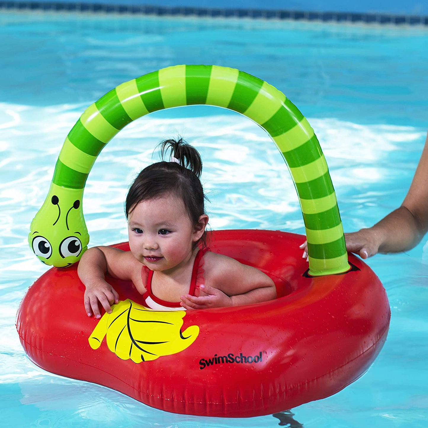 First Pool Float for 6-18 Months - Novelty Baby Boat with Reinforced Safety Seat -Red Apple
