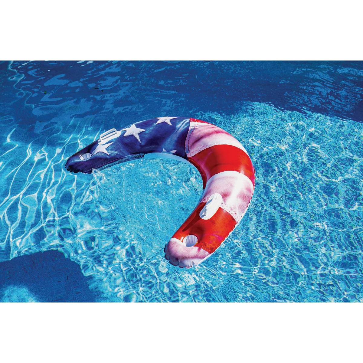 PoolCandy Stars & Stripes Ride-On Sun Chair Pool Float