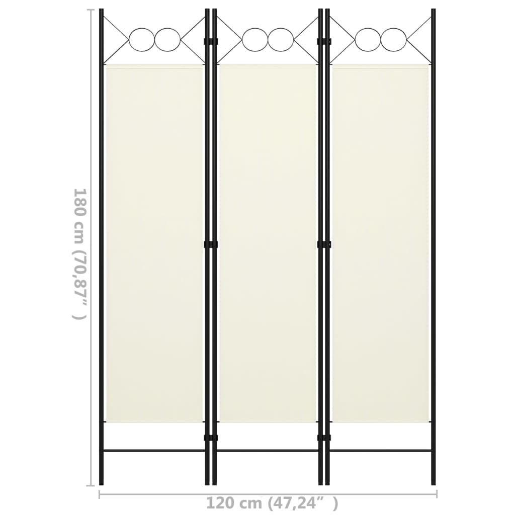 -Panel Room Divider Cream 47.2&quot;X70.9&quot;