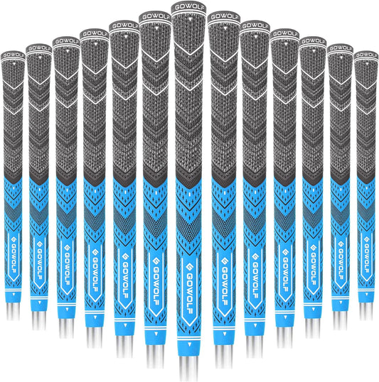 Golf Grip 13 Pack Cord Rubber Multi-compound Golf Driver Irons Club Grips with 15pcs Free Tapes