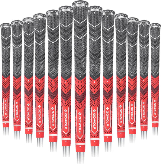 Golf Grip 13 Pack Cord Rubber Multi-compound Golf Driver Irons Club Grips with 15pcs Free Tapes