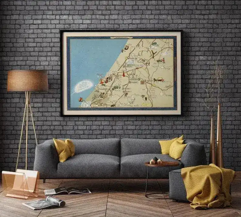 Ashkelon Map Print Israel Map Posters