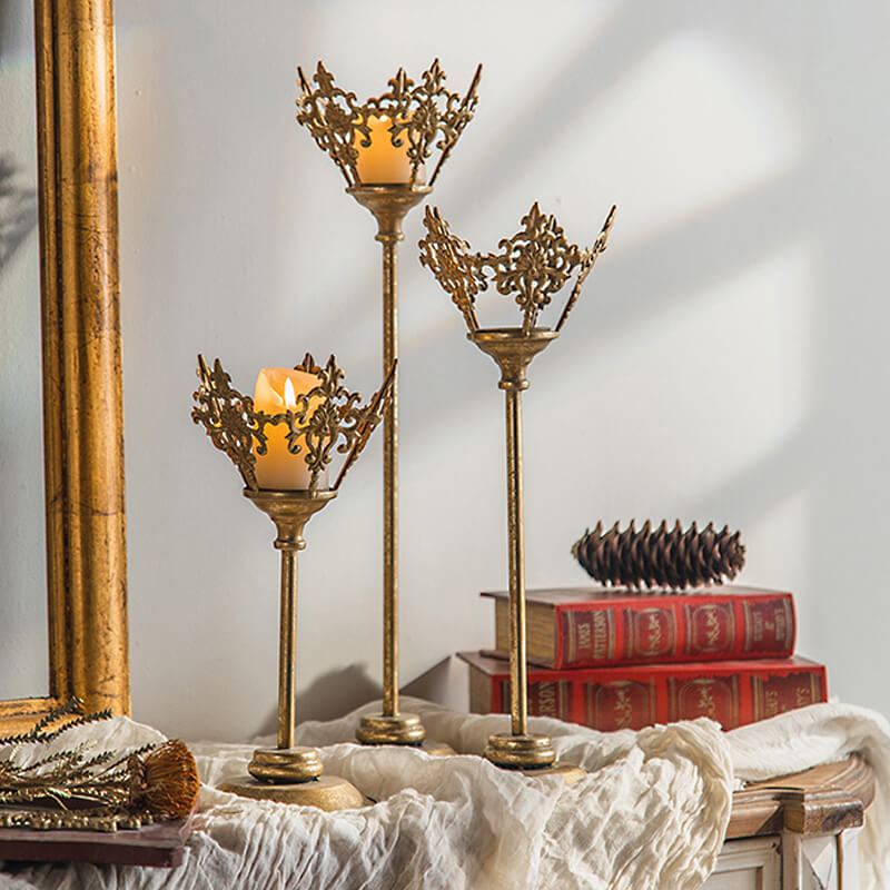French-Style Iron Candle Holder