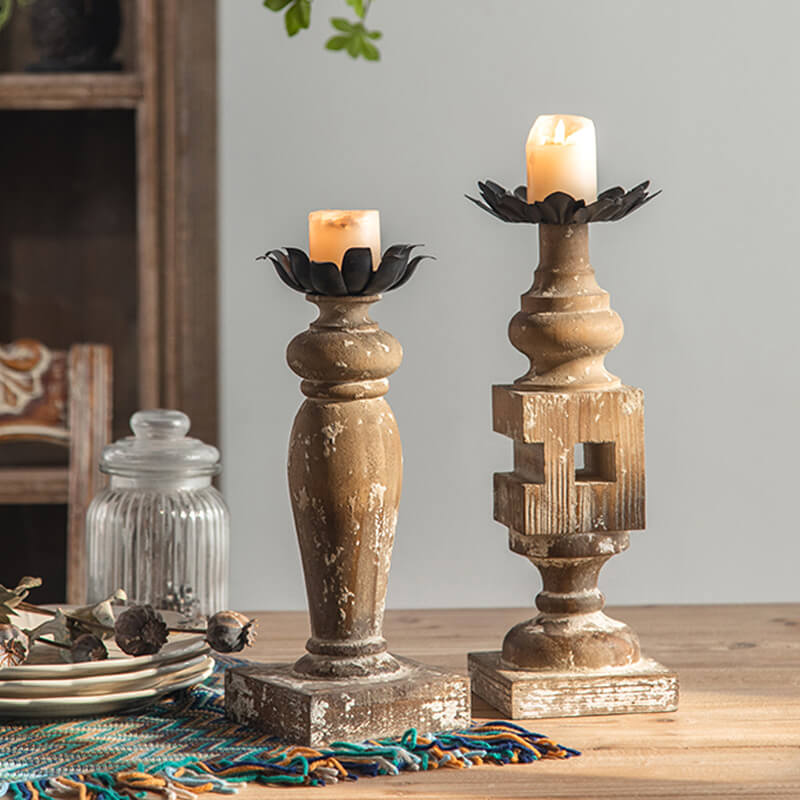 French-Style Iron Candle Holder