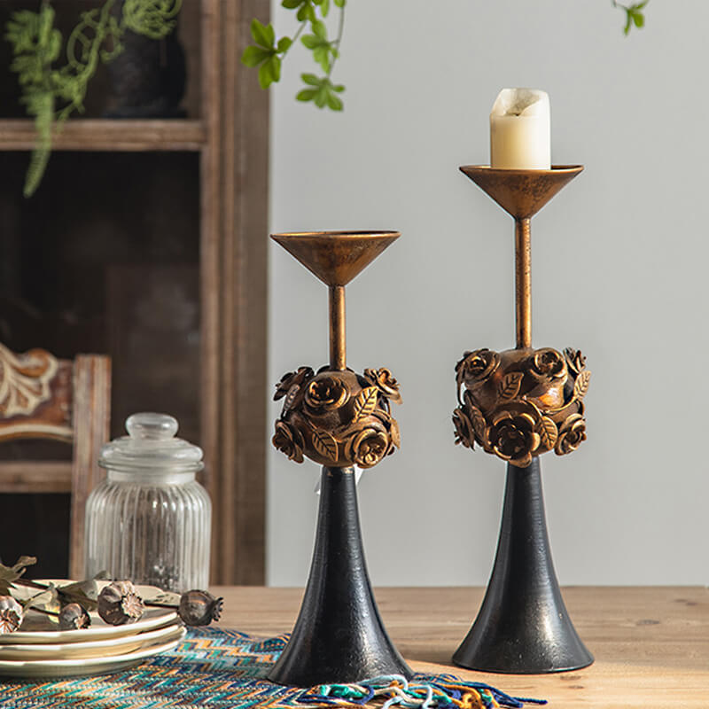 French-Style Iron Candle Holder