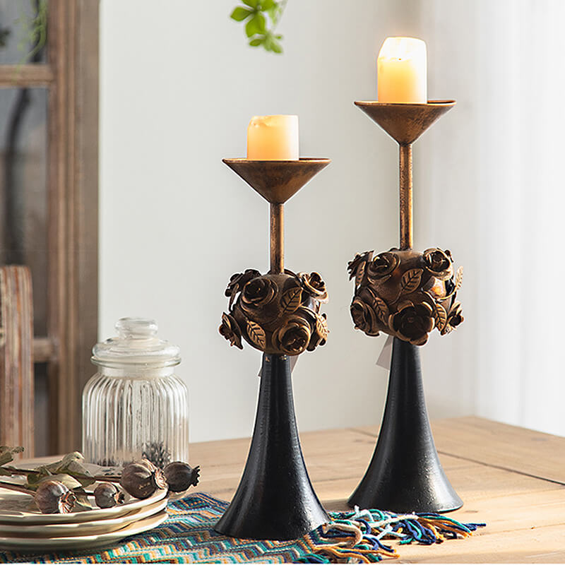 French-Style Iron Candle Holder