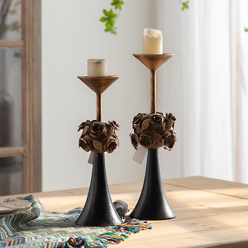 French-Style Iron Candle Holder