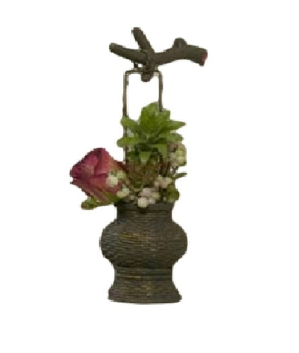 Bronzed Wall Basket with Rolled