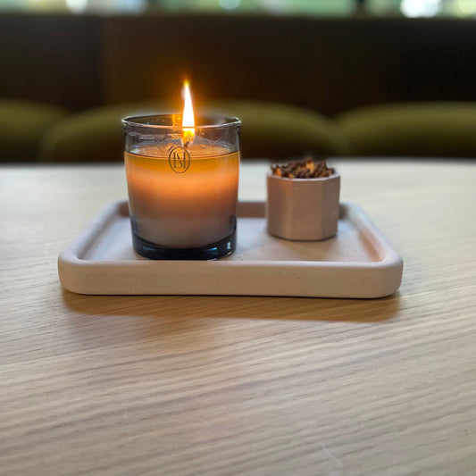 Brown Match Holder w/ Striker, Brown Matches, and Large Tray