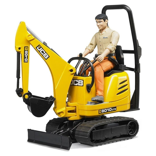 Bruder JCB Micro Excavator 8010 CTS and Construction Worker