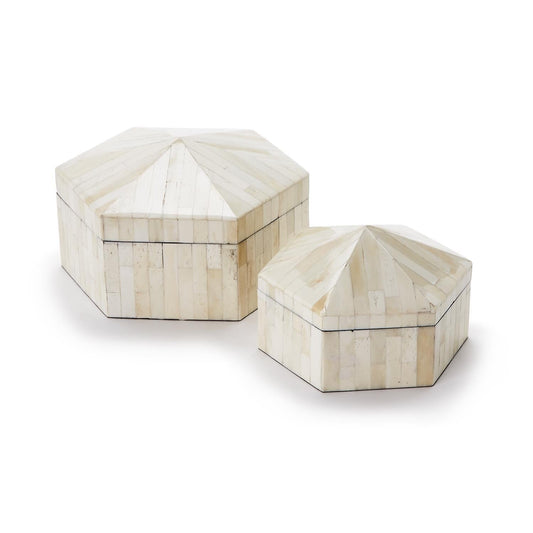 Hexagonal Bone Inlay Box