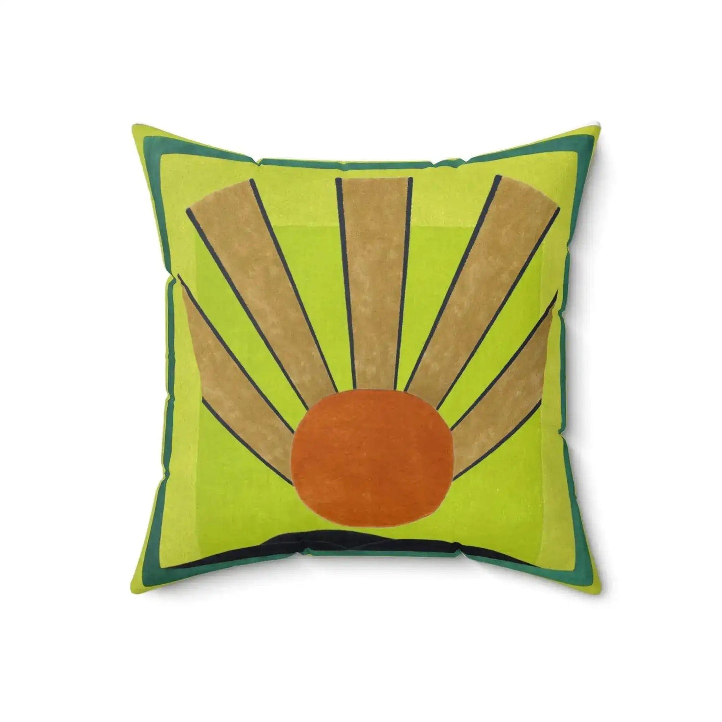 Maia Sunrise Art Deco Spun Polyester Square Pillow