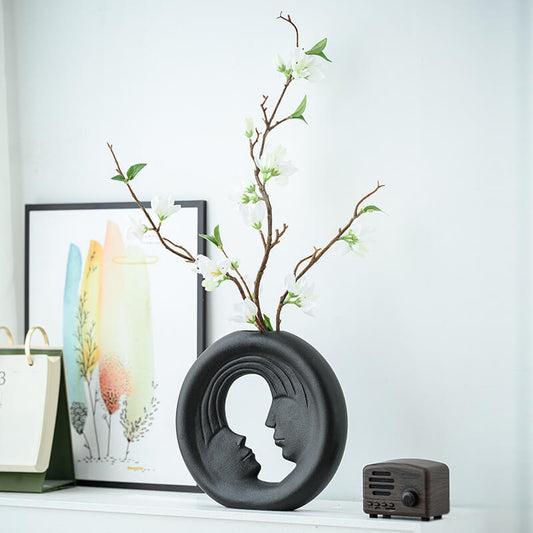 Modern Round Couple Aesthetic Ceramic Vase