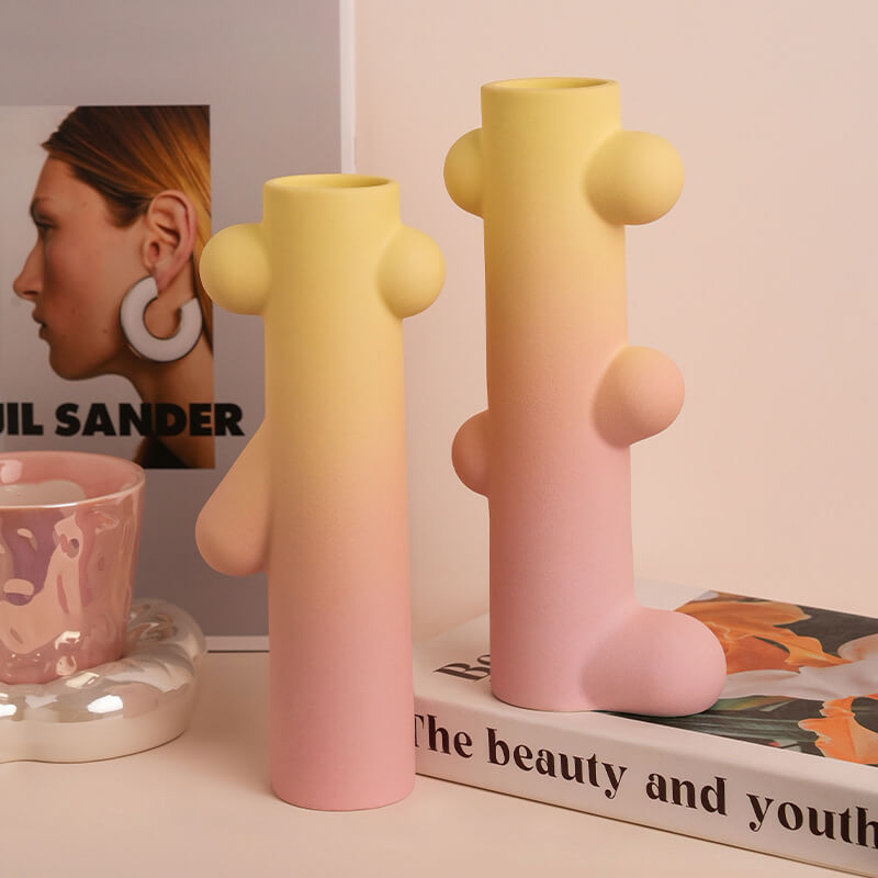 Nordic Tall Dried Flower Ceramic Vase 2pcs