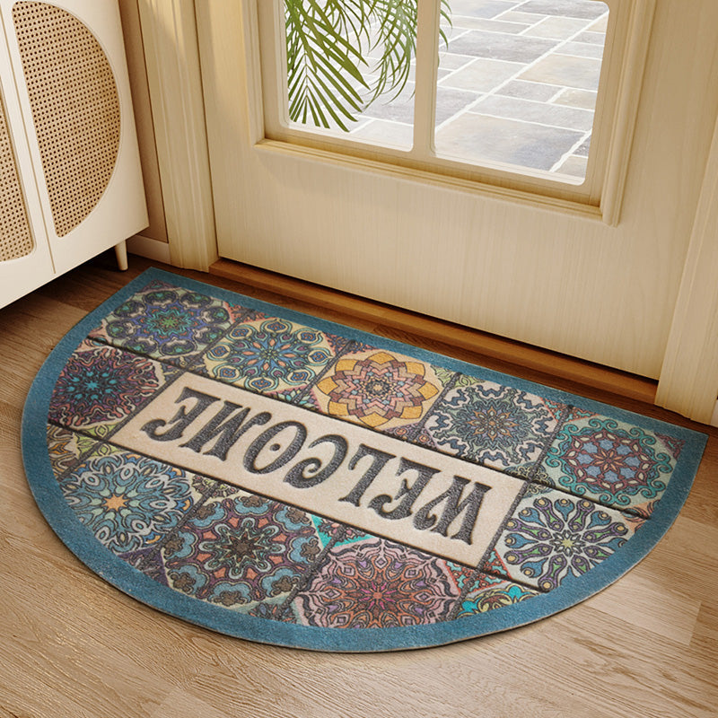 Style C Classic Half-Round Mosaic Entrance Doormat