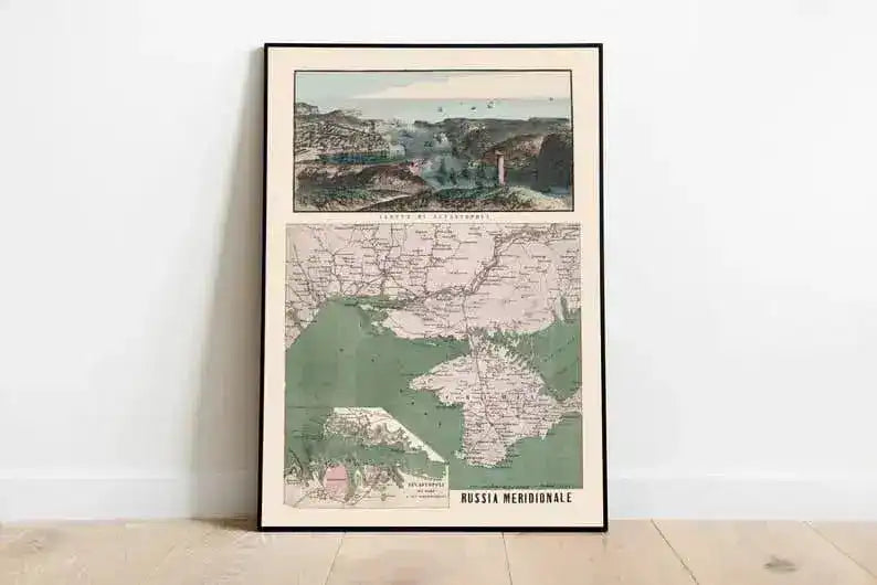 Map of Crimea and Sevastopol 1927 Old Russia Map Print
