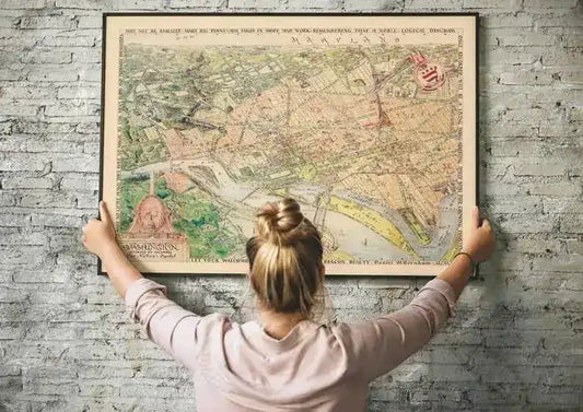 Pictorial Map of Washington DC 1948| Old Map Wall Decor