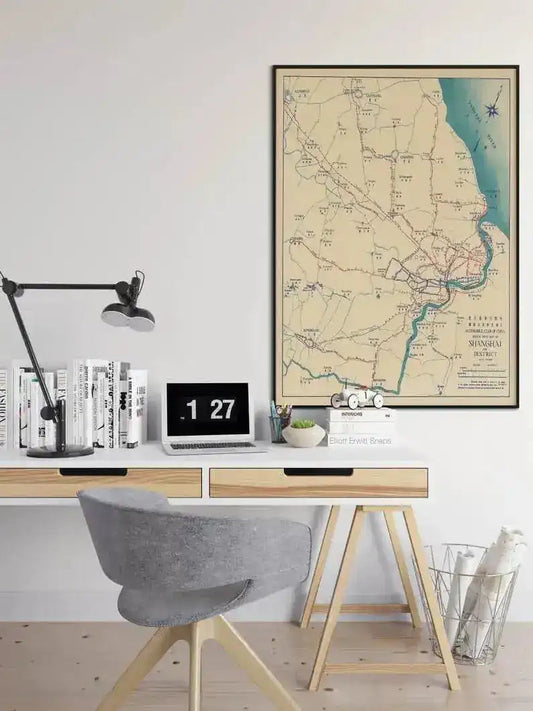 Road Map of Shanghai 1936| Vintage Map Poster Print