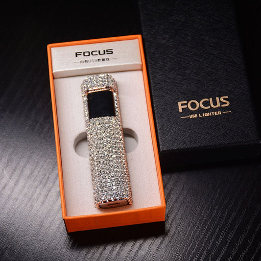 Rhinestone Touch Screen Rechargeable Lighter