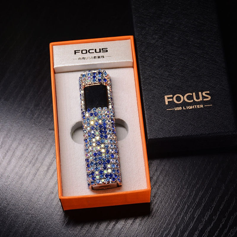Rhinestone Touch Screen Rechargeable Lighter