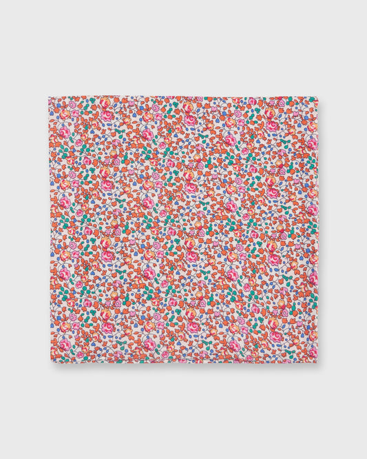 Cotton Print Pocket Square in Orange Eloise Liberty Fabric