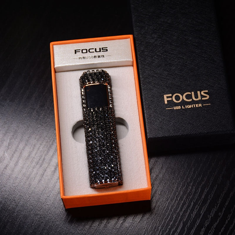 Rhinestone Touch Screen Rechargeable Lighter