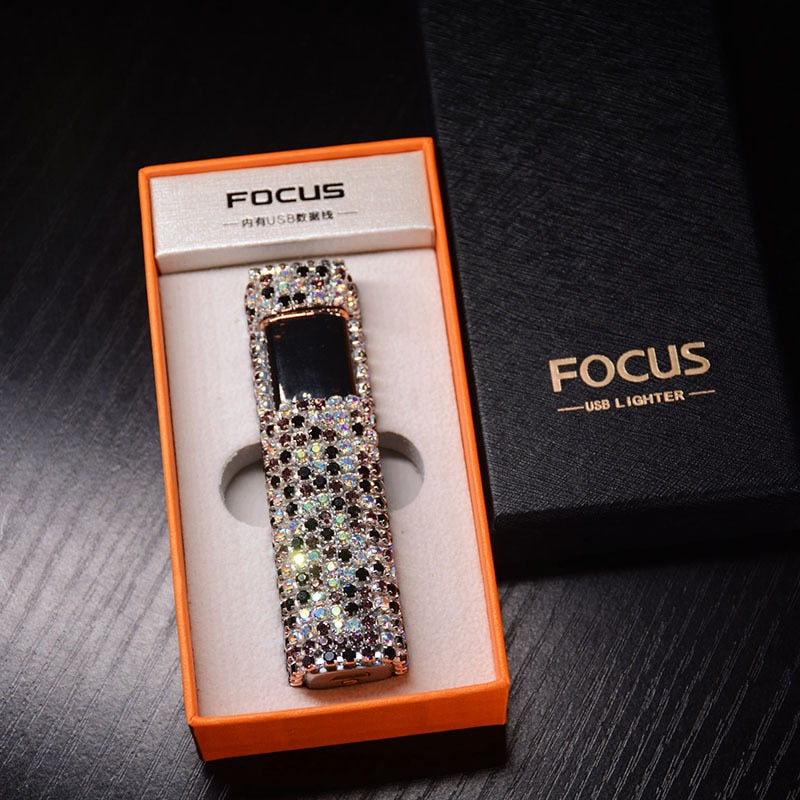 Rhinestone Touch Screen Rechargeable Lighter
