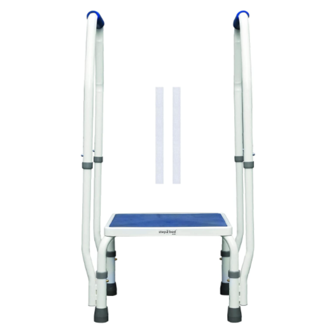 Step2Health Step2Bed Mini - Adjustable Height Bedside Step Stool w/ Dual Arms
