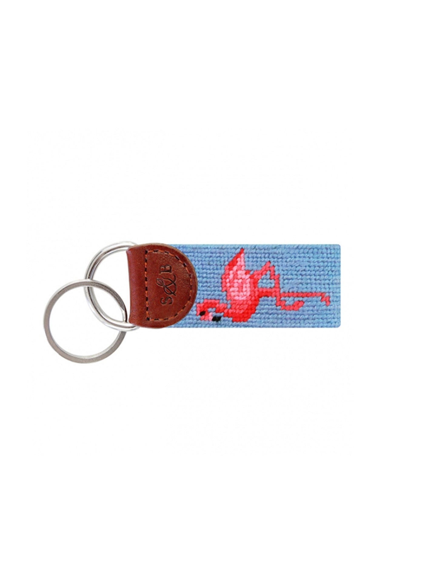Smathers & Branson Flamingo Needlepoint Key Fob