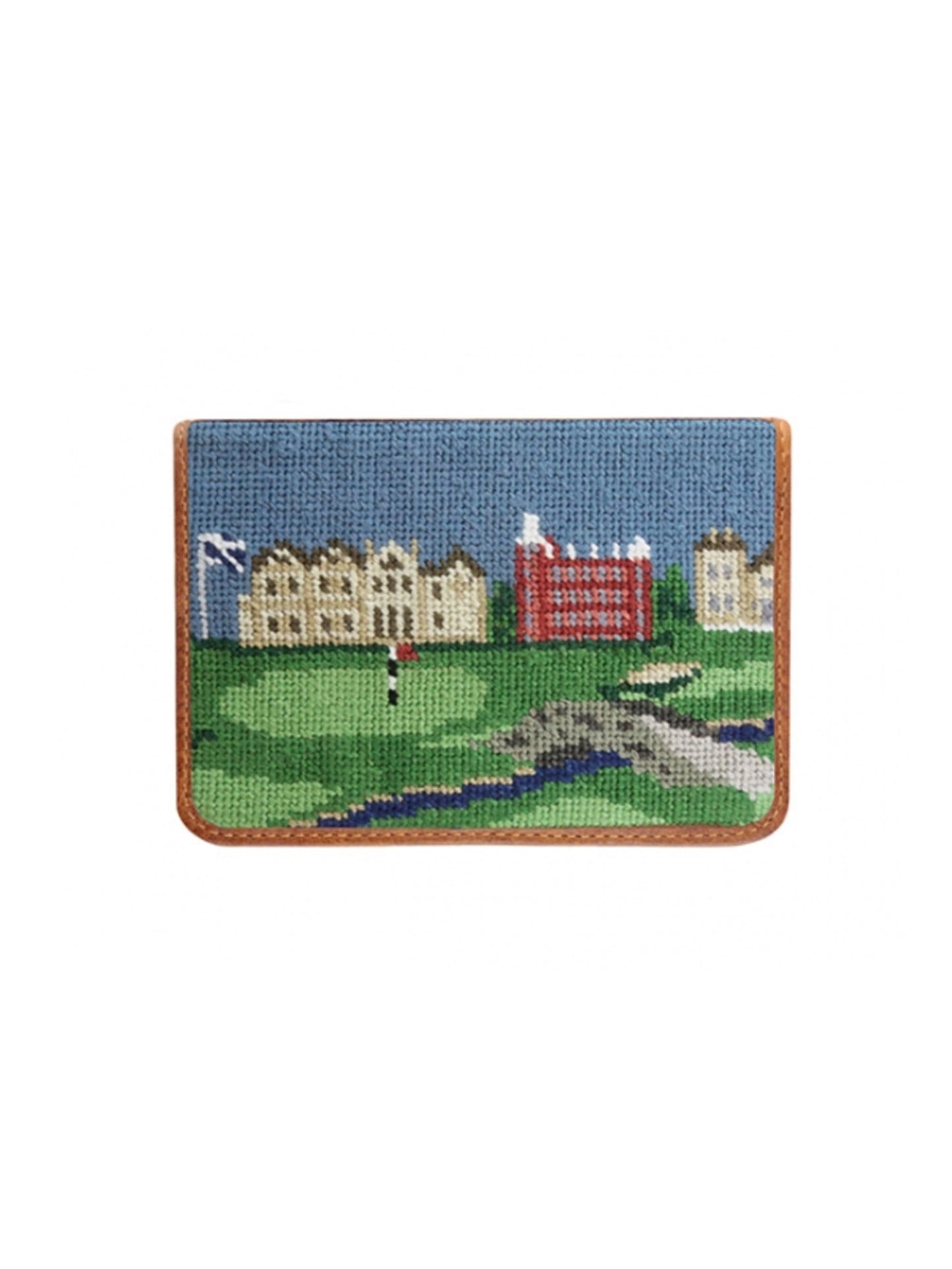 Smathers & Branson Needlepoint Golf Scorecard Holder Saint Andrews Scene Weston Table