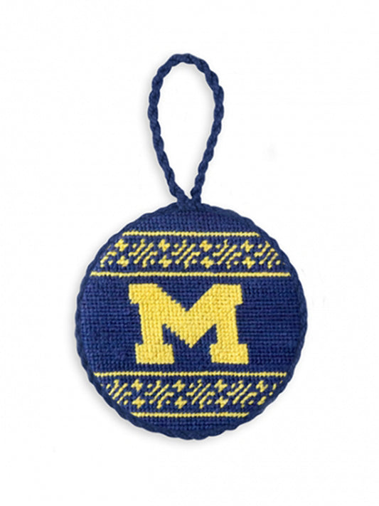 Smathers & Branson Michigan Fairisle Needlepoint Ornament
