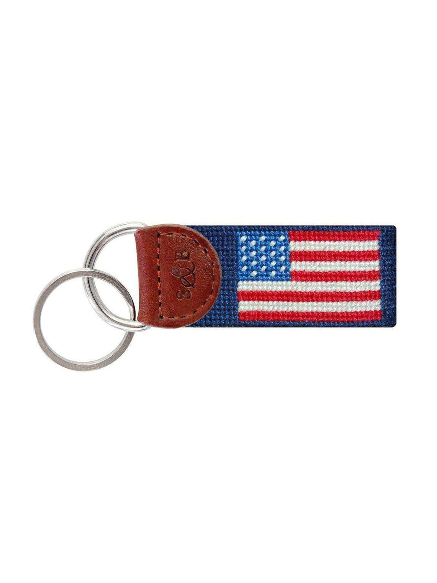 Smathers & Branson American Flag Needlepoint Key Fob