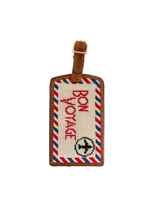 Smathers & Branson Bon Voyage Needlepoint Luggage Tag