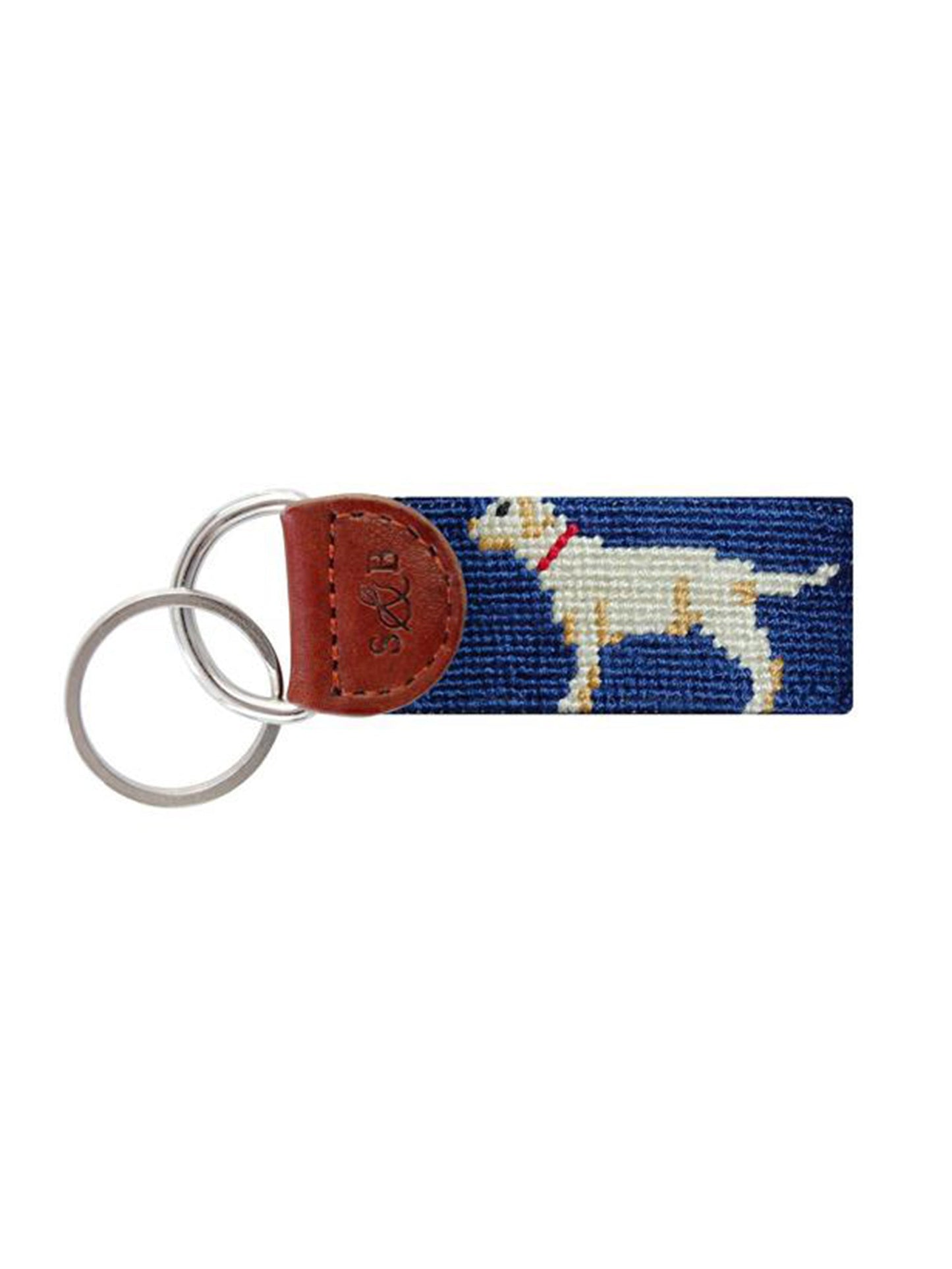 Smathers & Branson Needlepoint Key Fobs Dog Yellow Lab Weston Table
