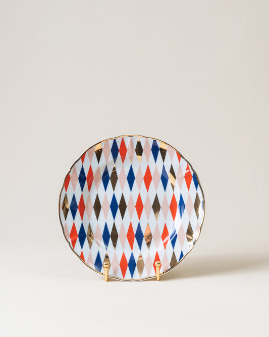 Dessert Plate Quadri/Rombhus D20.5cm