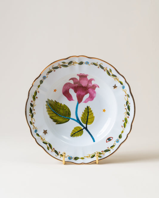 Deep Plate/Pink Flower D23cm